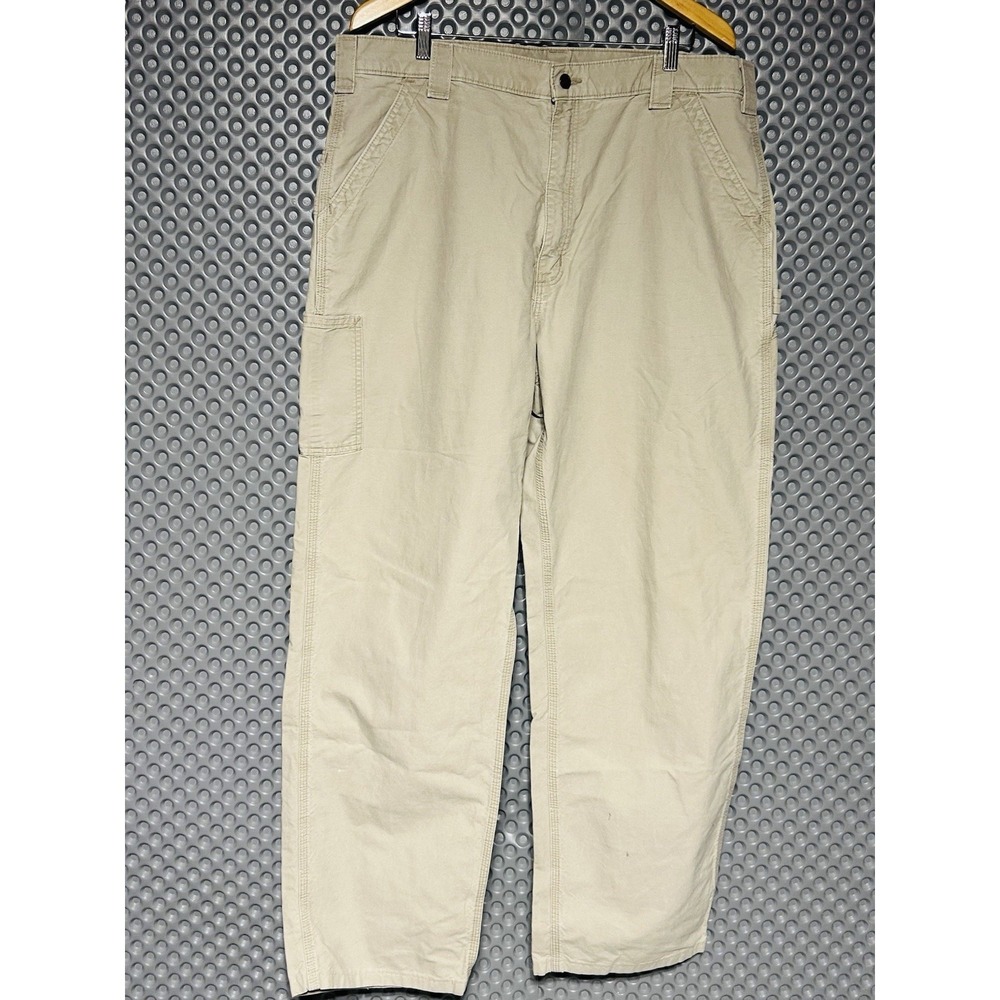 Carhartt Men's Original Dungaree Fit Carpenter Pants Khaki 100% Cotton 40x36 - Picture 2 of 9
